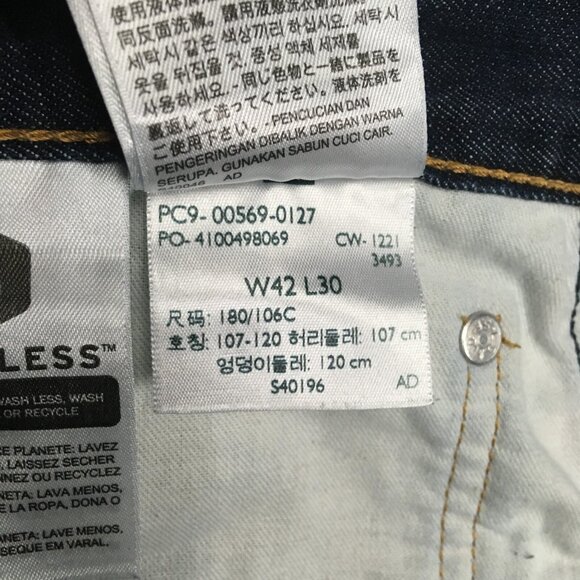 Levis Mens 569 Loose Straight Fit Blue Jeans size 42x30 Cotton Dark Denim Pants - Picture 8 of 16